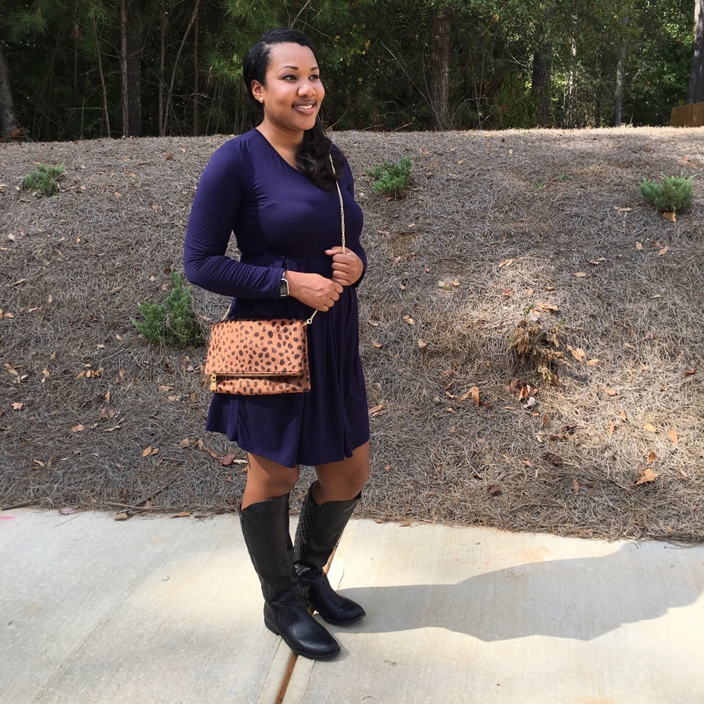Long sleeve dress, color: Navy XXL 14/16, - Picture 4 of 4